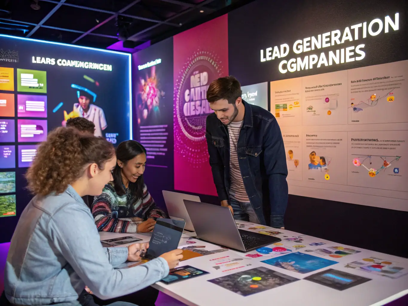 A compelling image illustrating the lead generation process, showcasing engaging visuals and targeted campaigns designed to attract potential customers for gaming companies.